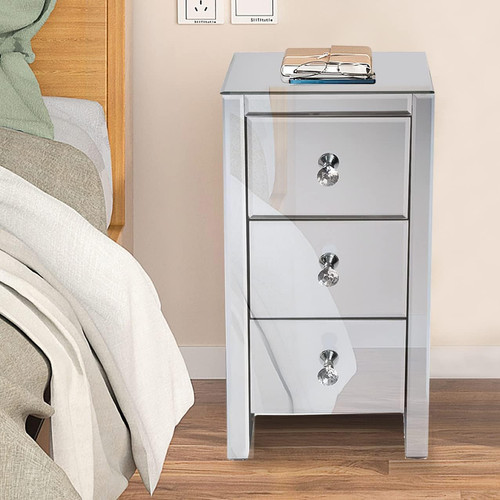 Mirror nightstands silver - mirror,